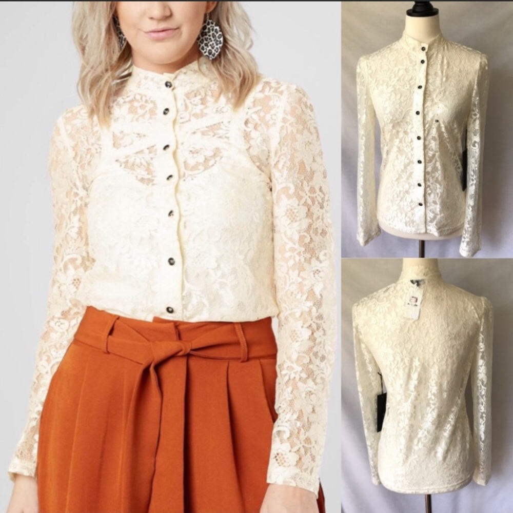 NWT Lira Clothing Ivory Jane Lace Top S